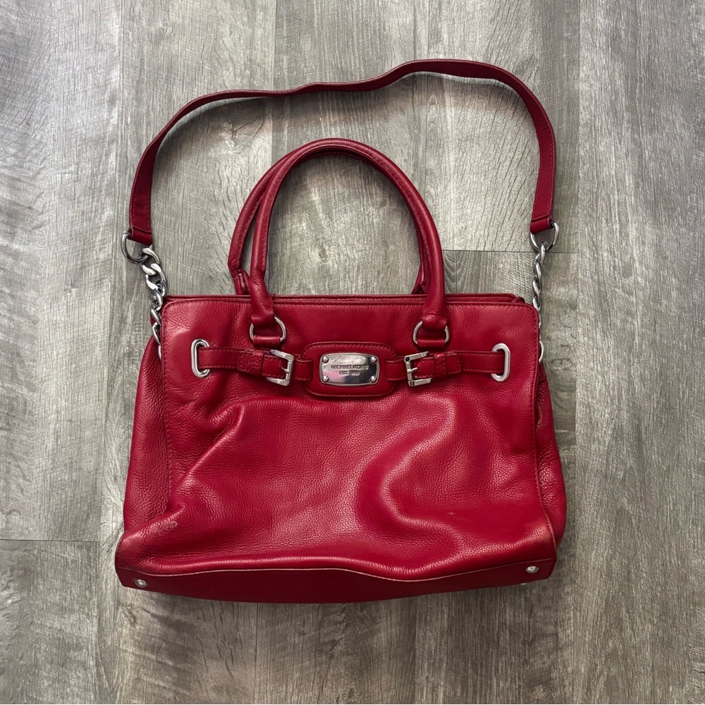 Michael Kors Red Leather Shoulder Bag